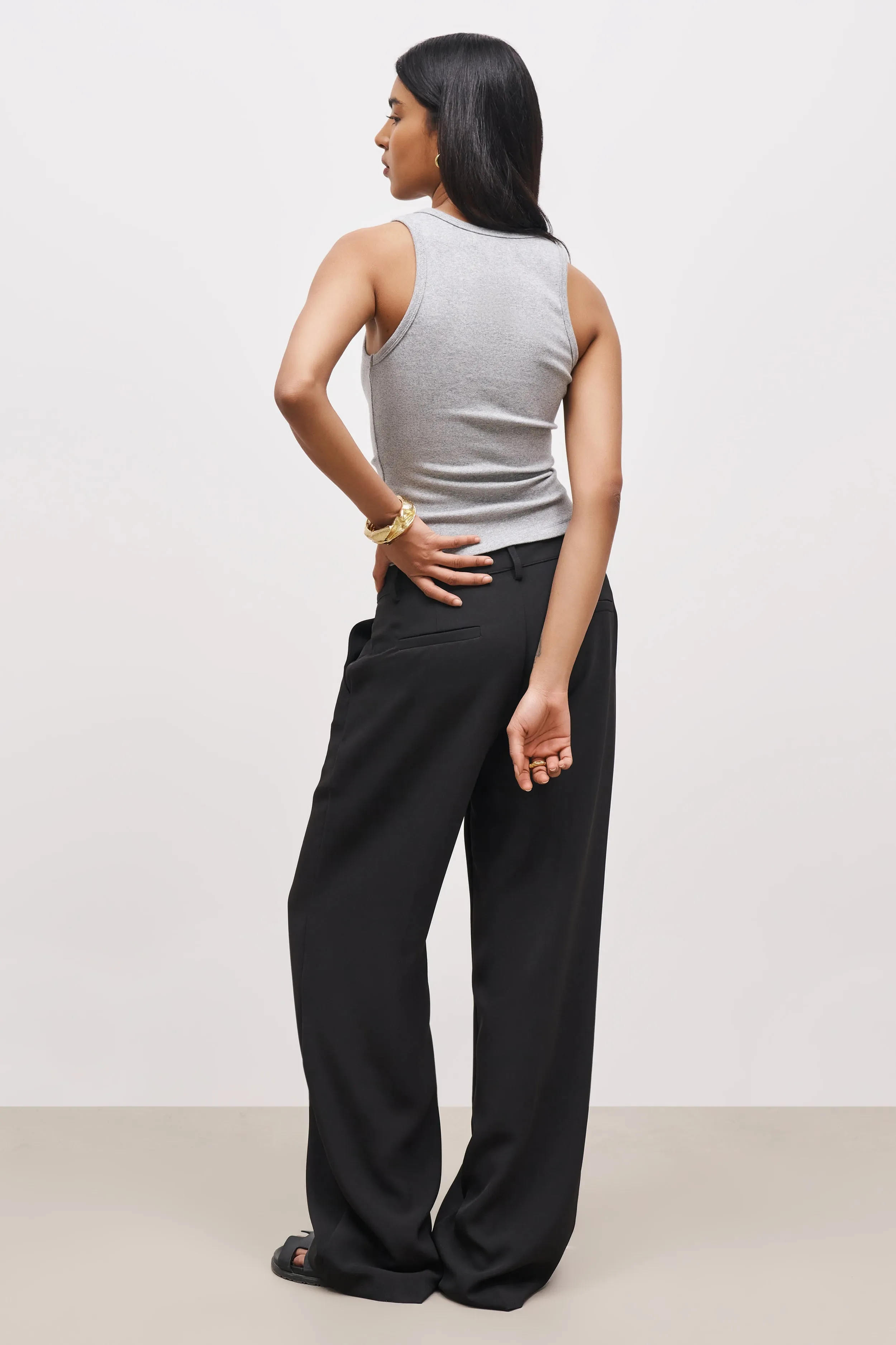 Draped Mid Rise Trousers - Black sold by Because of Alice product image thumbnail 2