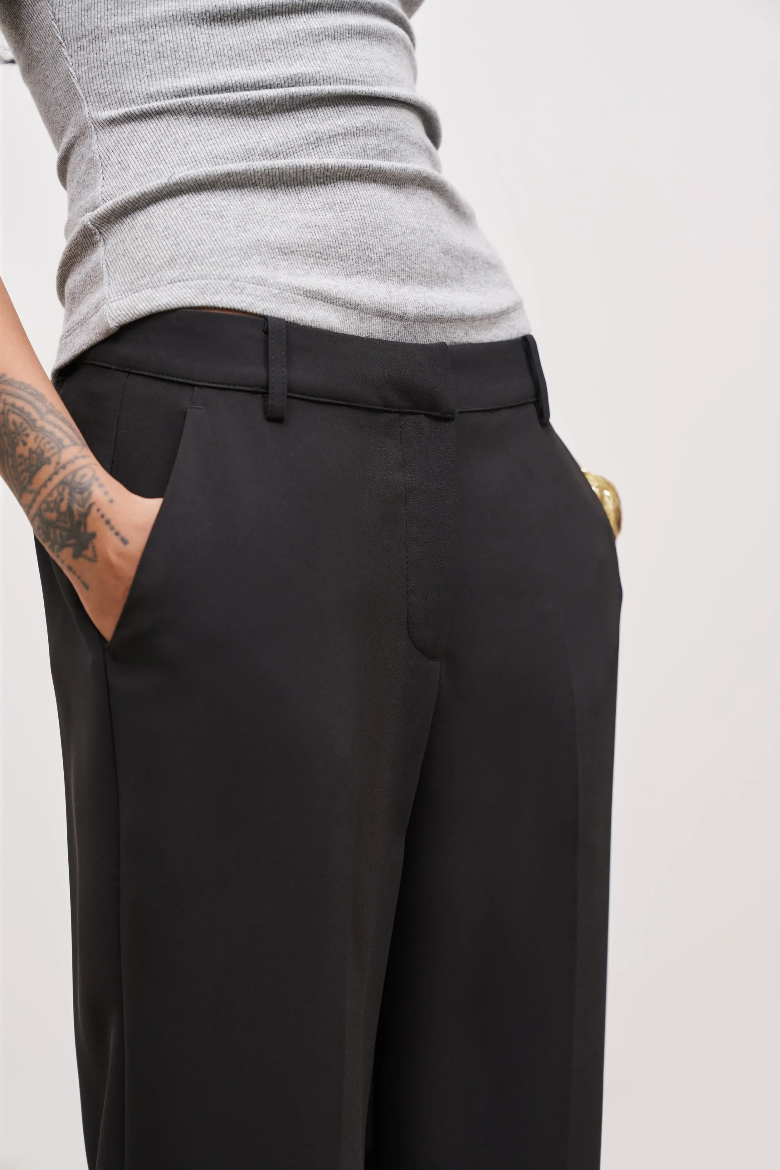 Draped Mid Rise Trousers - Black sold by Because of Alice product image thumbnail 5