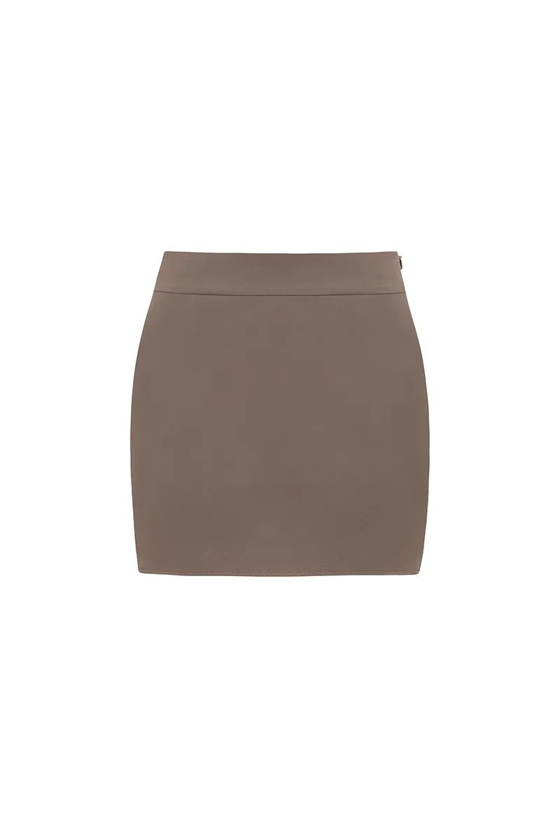 Tailored Mini Skirt - Mocha sold by Because of Alice product image thumbnail 5