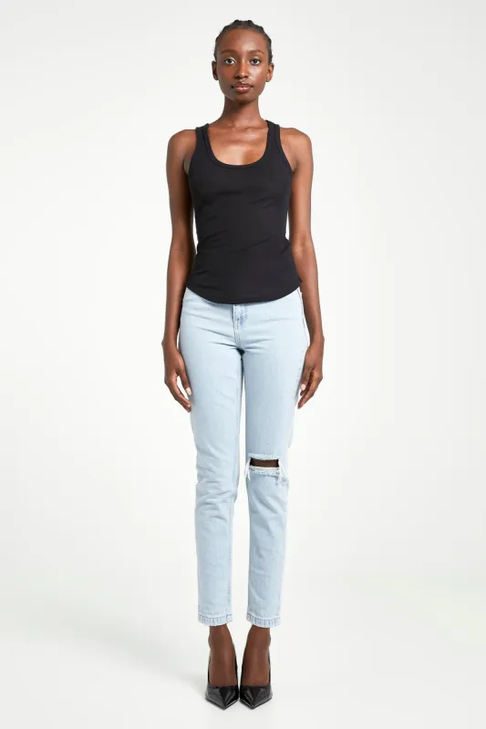 Ripped Mom Jeans - Light Blue sold by Because of Alice