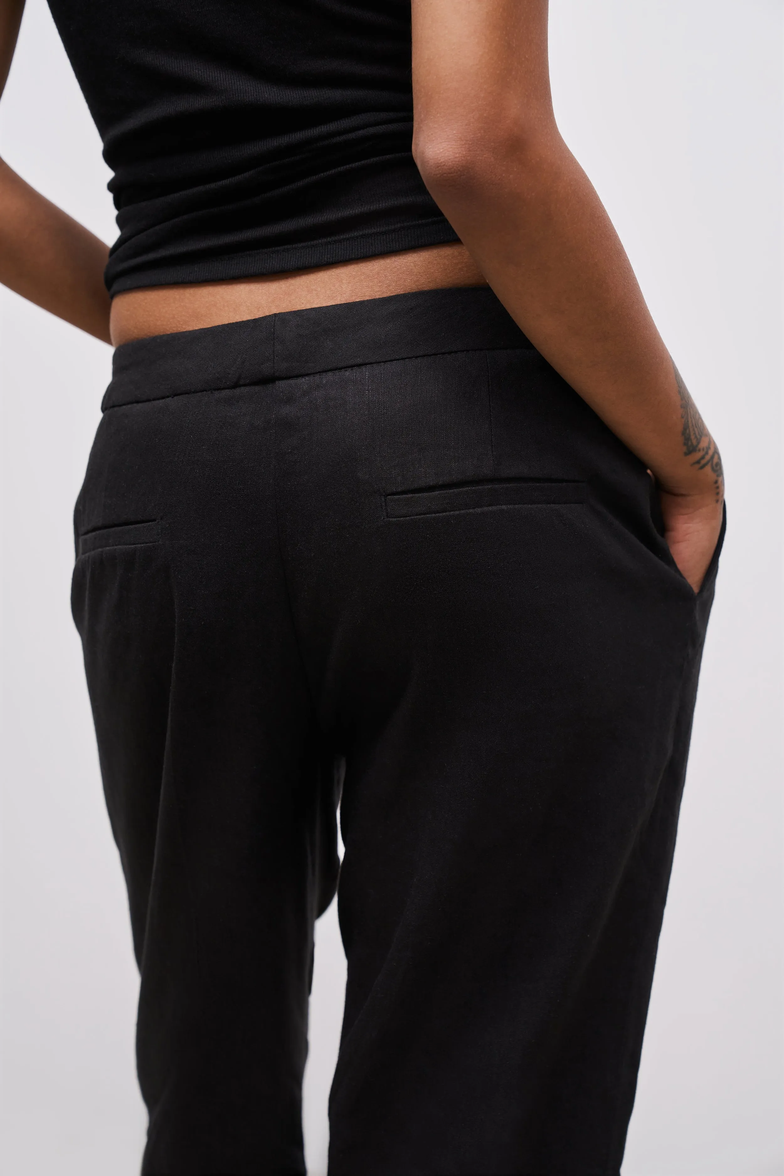 Tailored Linen Trousers - Black sold by Because of Alice product image thumbnail 5