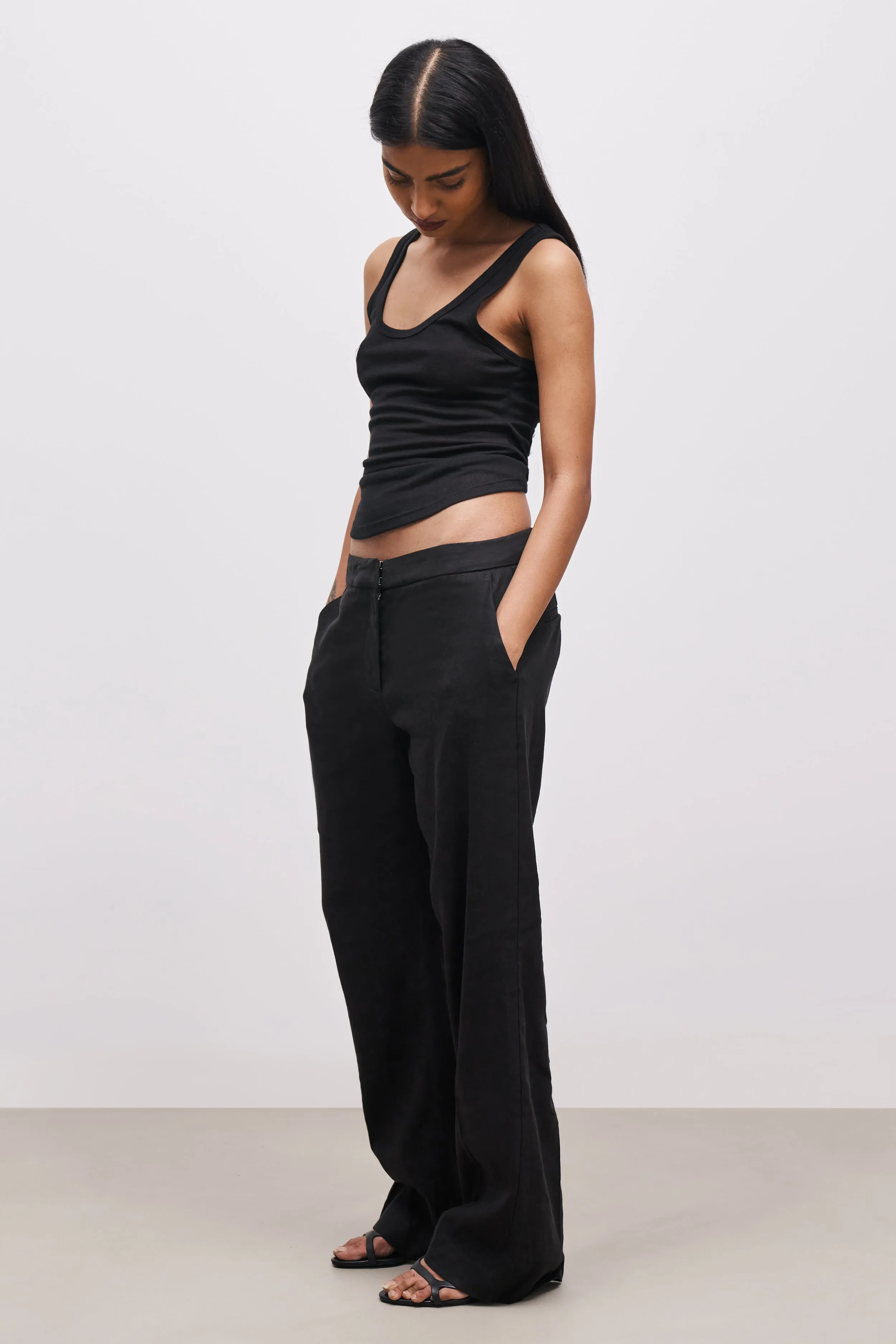 Tailored Linen Trousers - Black sold by Because of Alice product image thumbnail 4