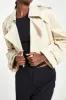 Cropped Cotton Trench - Stone sold by Because of Alice