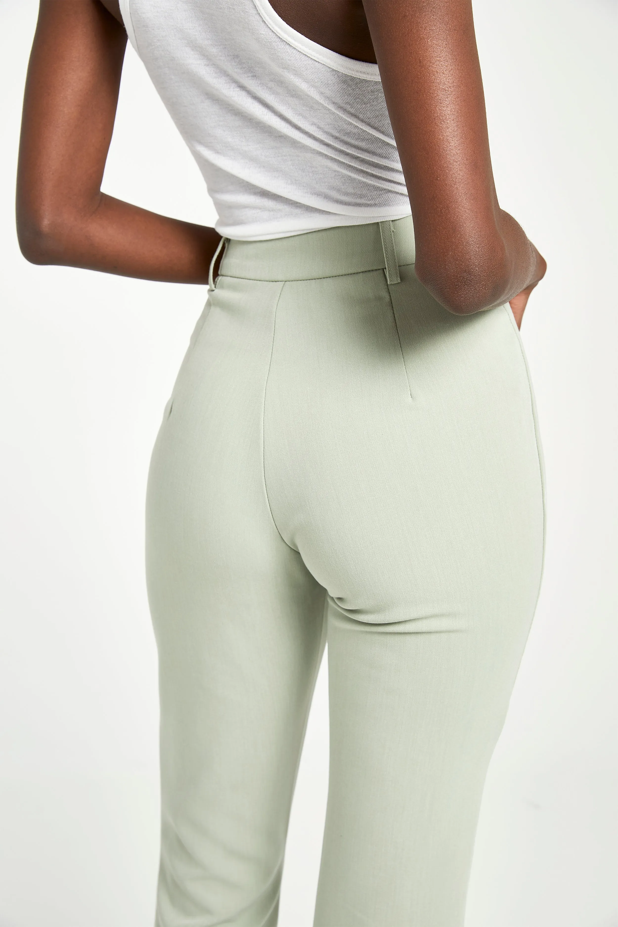 Wide Leg Suit Trousers - Eucalyptus sold by Because of Alice product image thumbnail 5