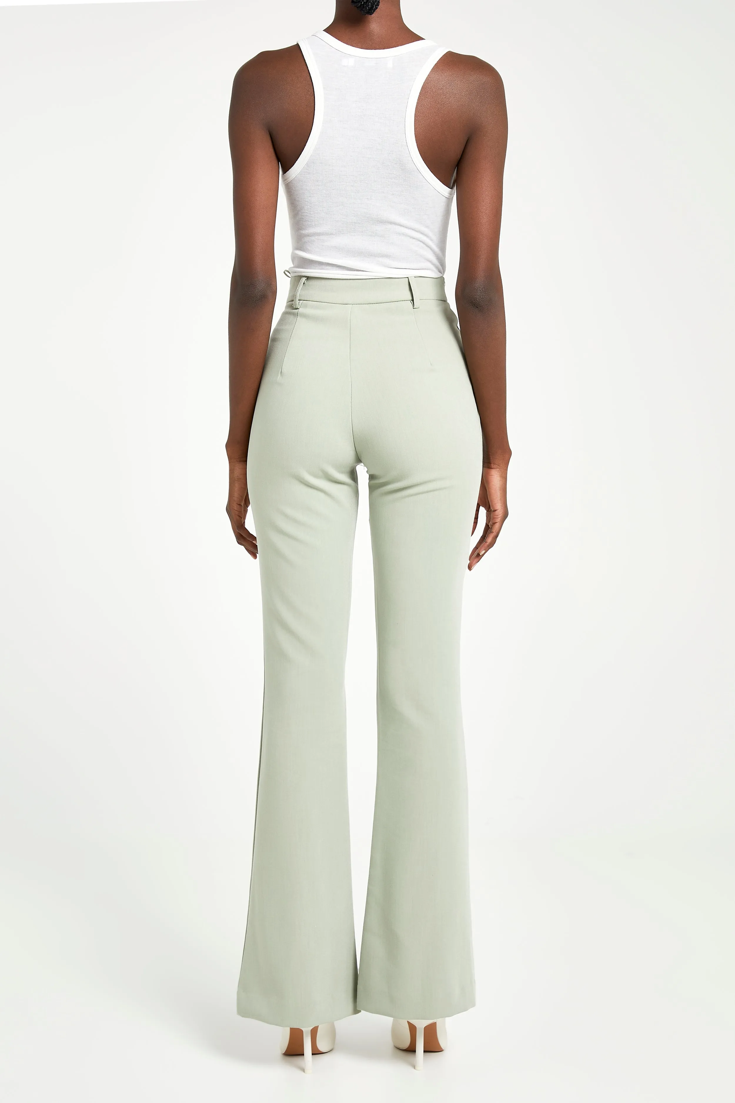 Wide Leg Suit Trousers - Eucalyptus sold by Because of Alice product image thumbnail 3