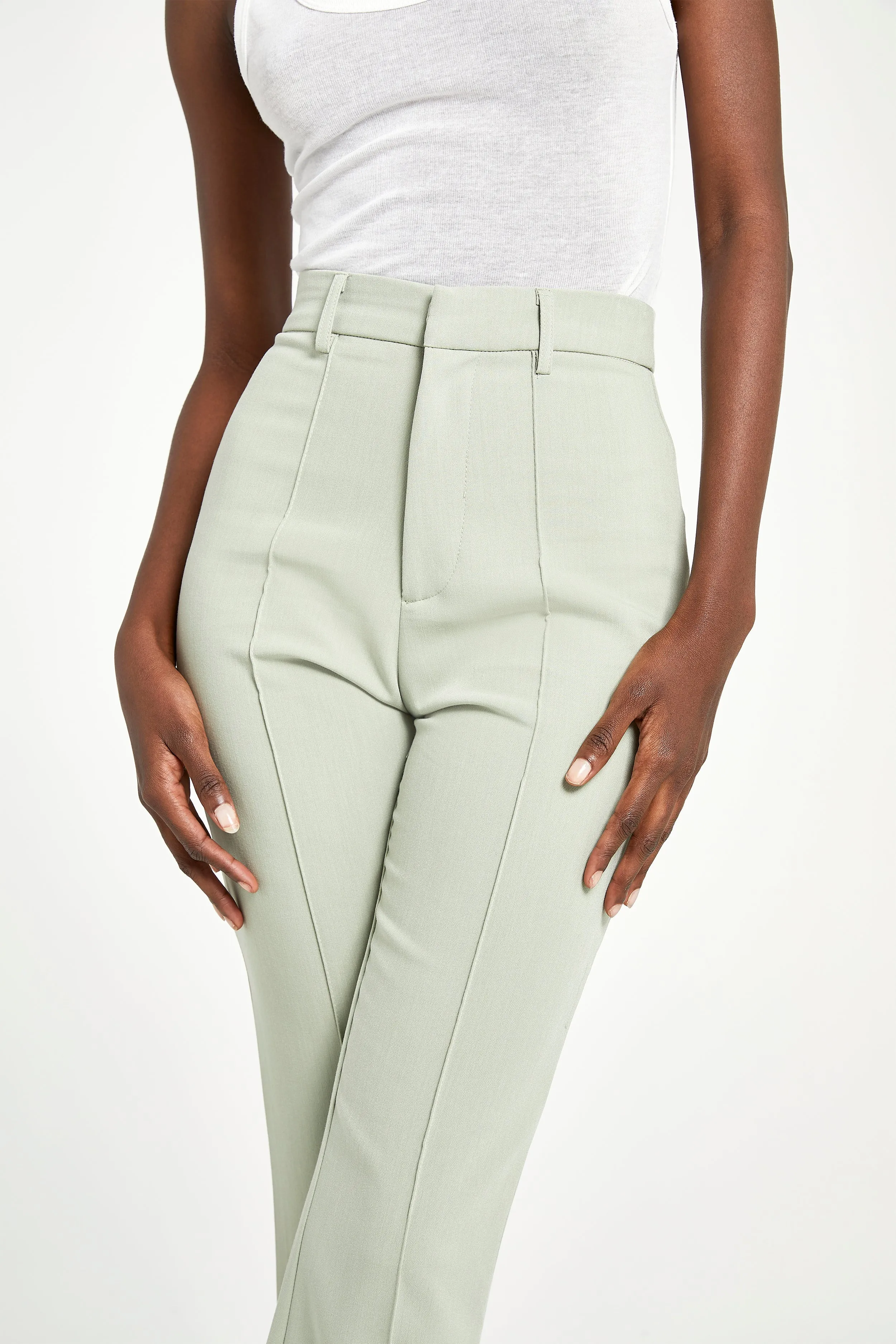 Wide Leg Suit Trousers - Eucalyptus sold by Because of Alice product image thumbnail 4