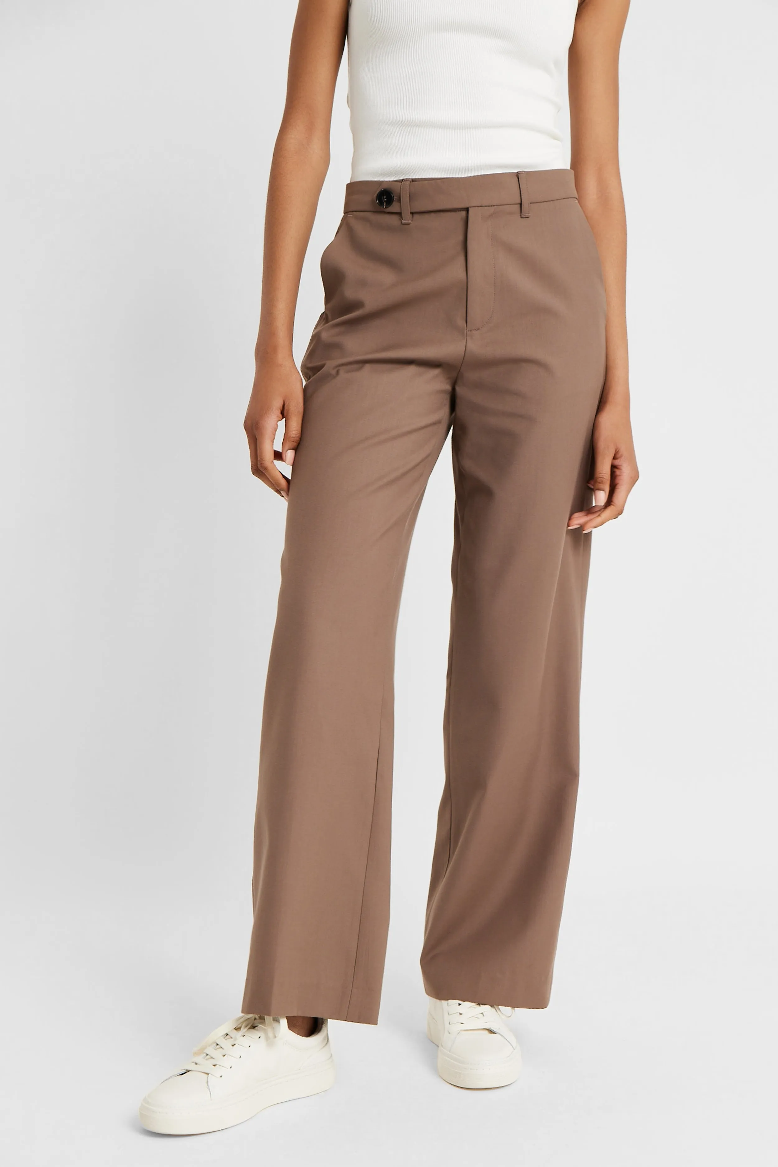 Mid Rise Trousers with Button Detail - Espresso sold by Because of Alice product image thumbnail 3