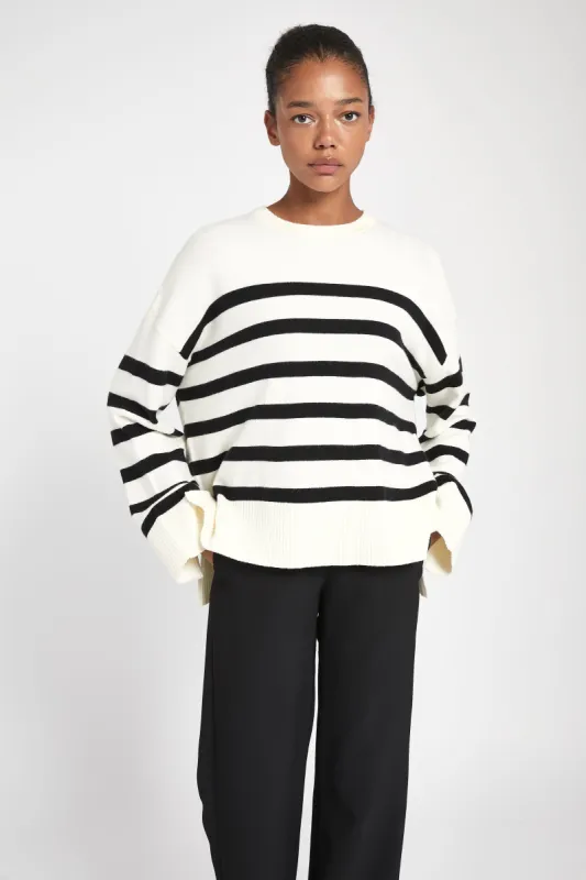 Striped Knit Jumper - Cream/Black sold by Because of Alice