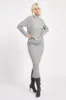 Ribbed Knit High Neck Jumper - Charcoal sold by Because of Alice