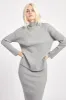 Ribbed Knit High Neck Jumper - Charcoal sold by Because of Alice