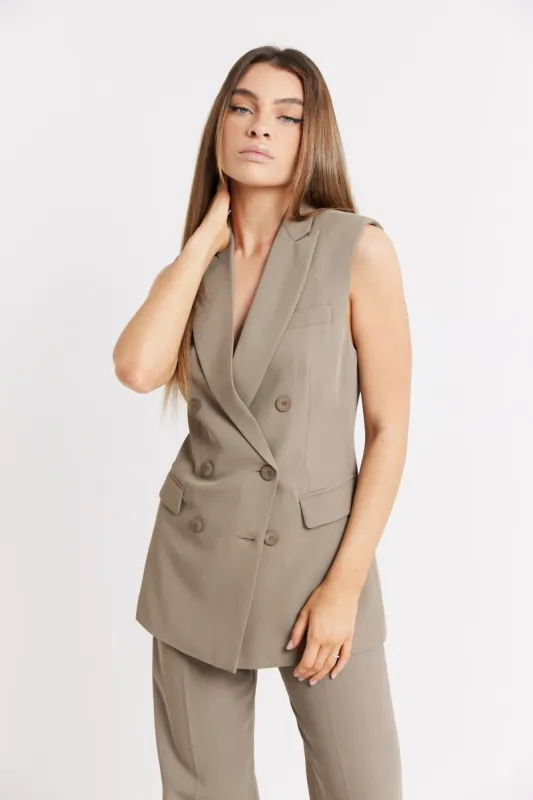 Double Breasted Waistcoat - Oak sold by Because of Alice