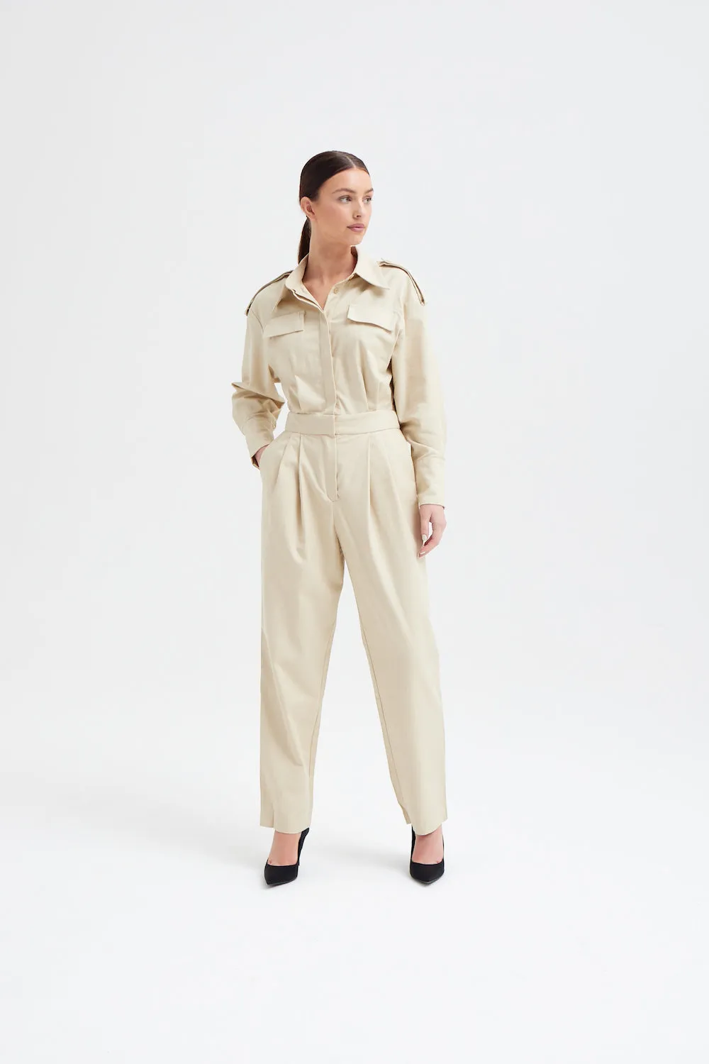 Utility Jumpsuit - Light Beige sold by Because of Alice product image thumbnail 2