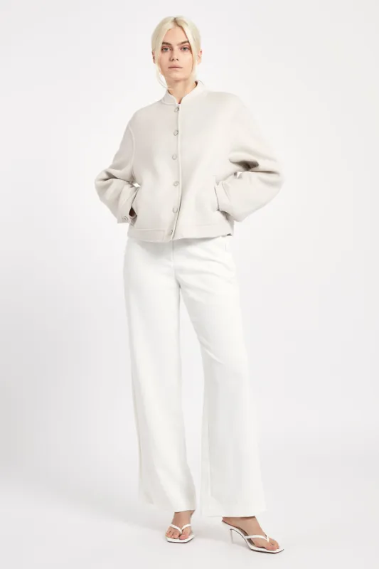 Double Faced Wool Bomber Jacket - Ecru sold by Because of Alice