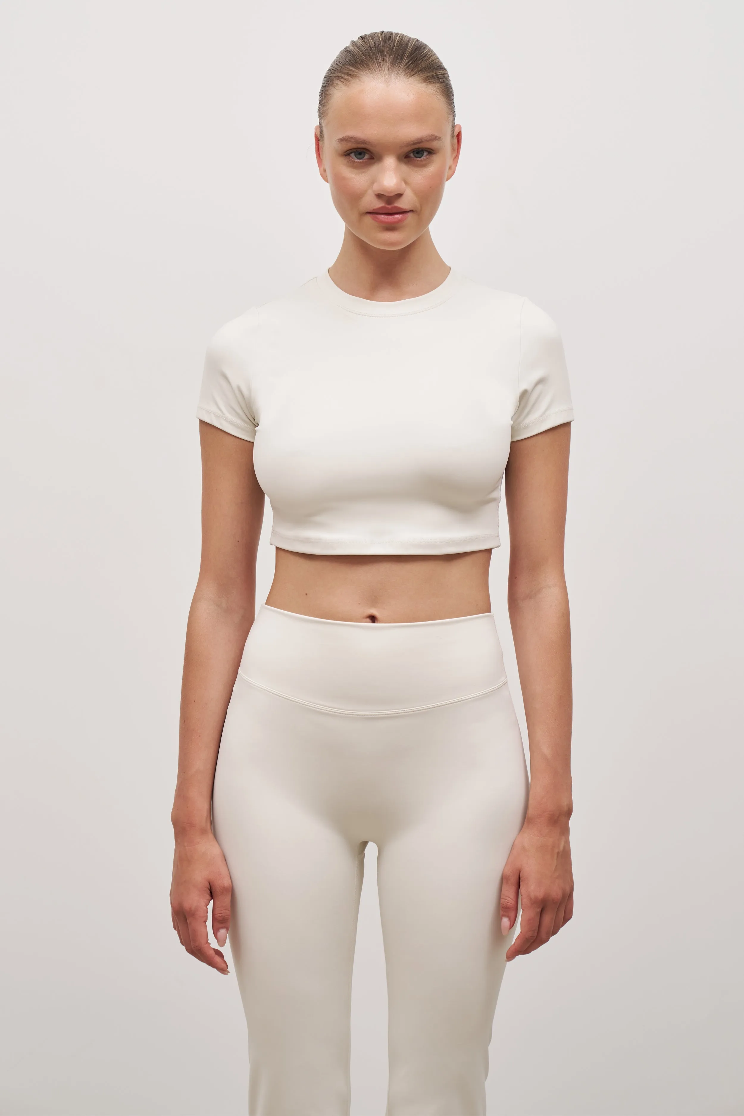 Base Sculpting Cropped T Shirt - Tofu sold by Because of Alice