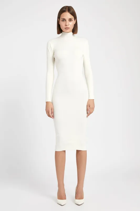 Fine Knit Midi Dress - Cream sold by Because of Alice