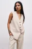 Oversized Waistcoat - Sand sold by Because of Alice