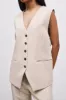 Oversized Waistcoat - Sand sold by Because of Alice