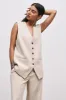 Oversized Waistcoat - Sand sold by Because of Alice
