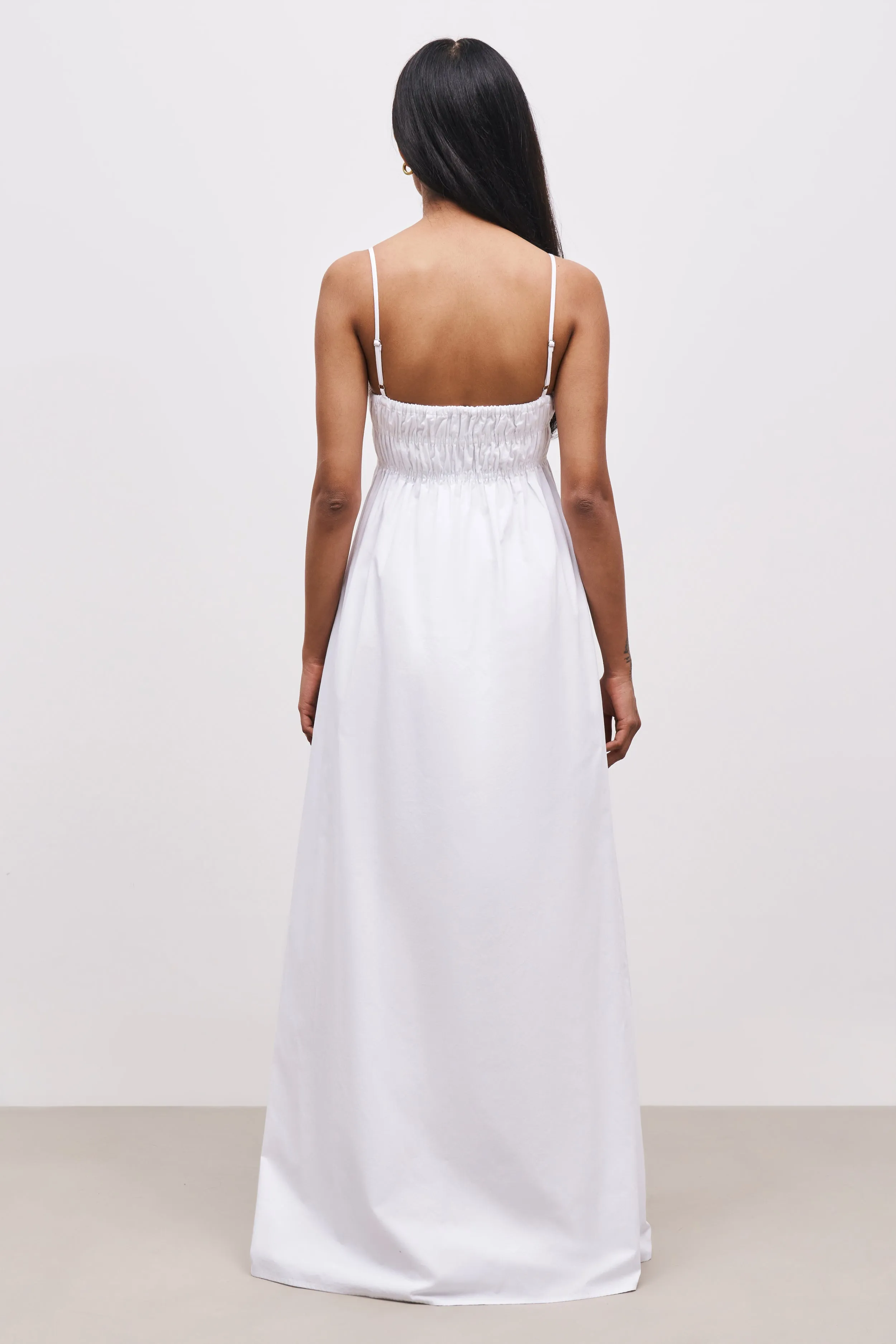 Ruched Cotton Maxi Dress - White sold by Because of Alice product image thumbnail 2