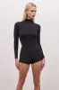 Fine Knit High Neck Bodysuit - Black sold by Because of Alice