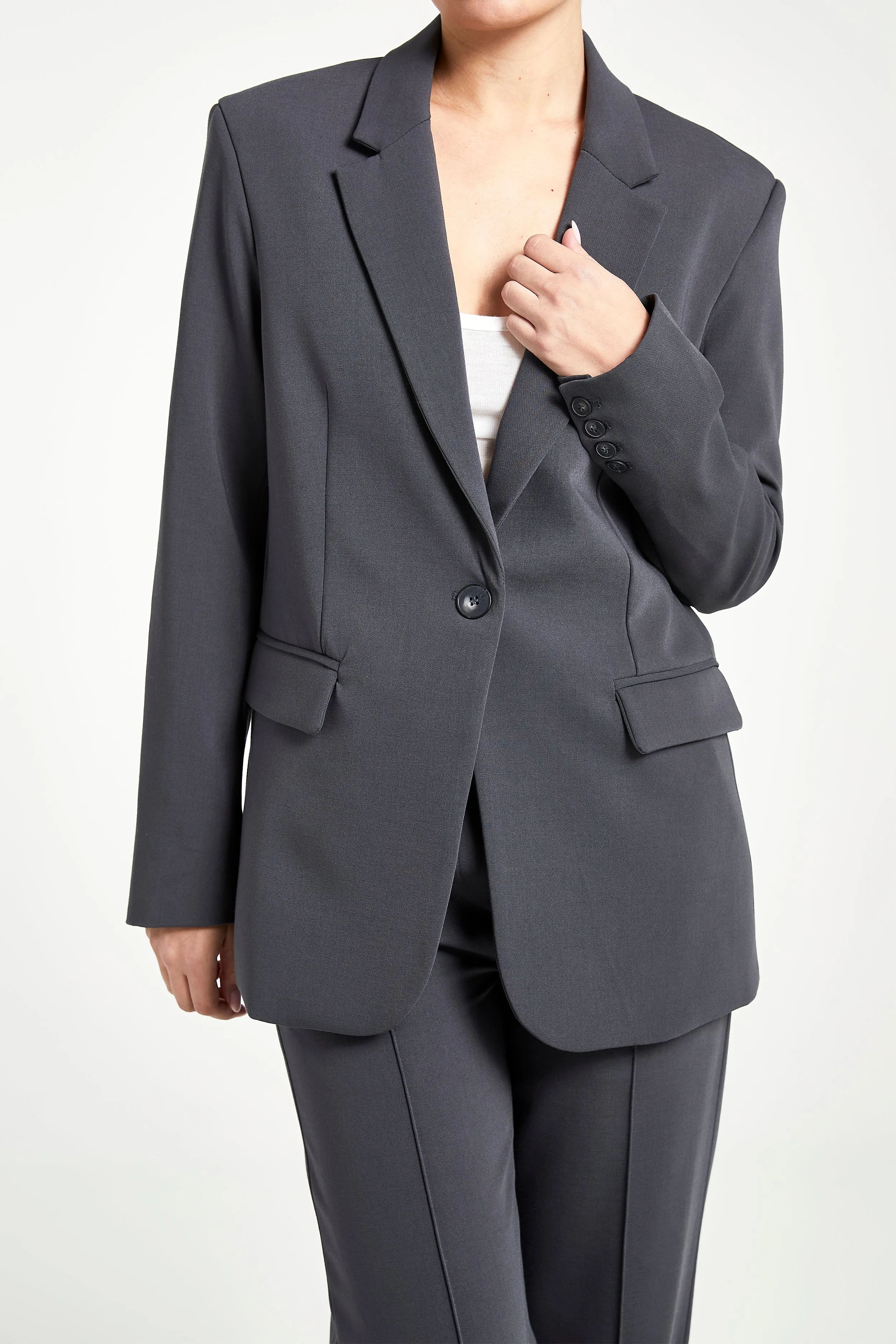 Relaxed Single Breasted Blazer - Midnight Blue sold by Because of Alice product image thumbnail 4