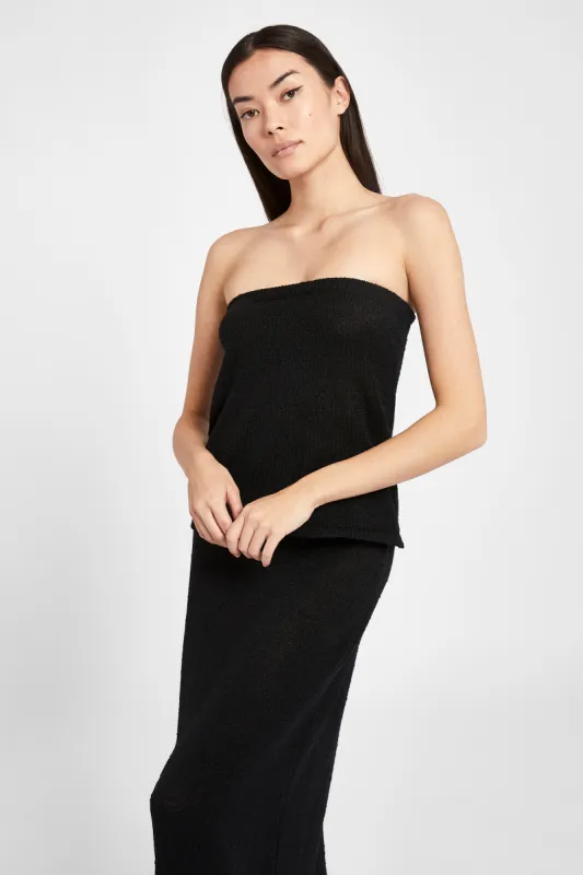 Crochet Knit Strapless Top - Black sold by Because of Alice