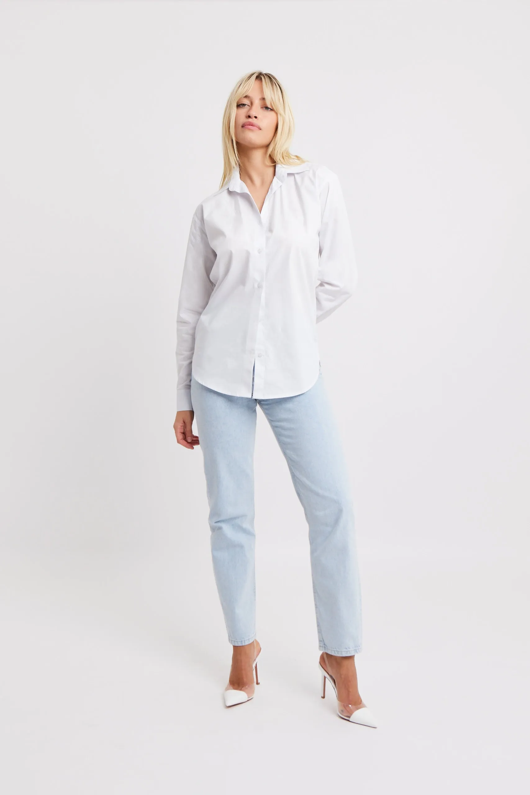Classic Boyfriend Shirt - White sold by Because of Alice