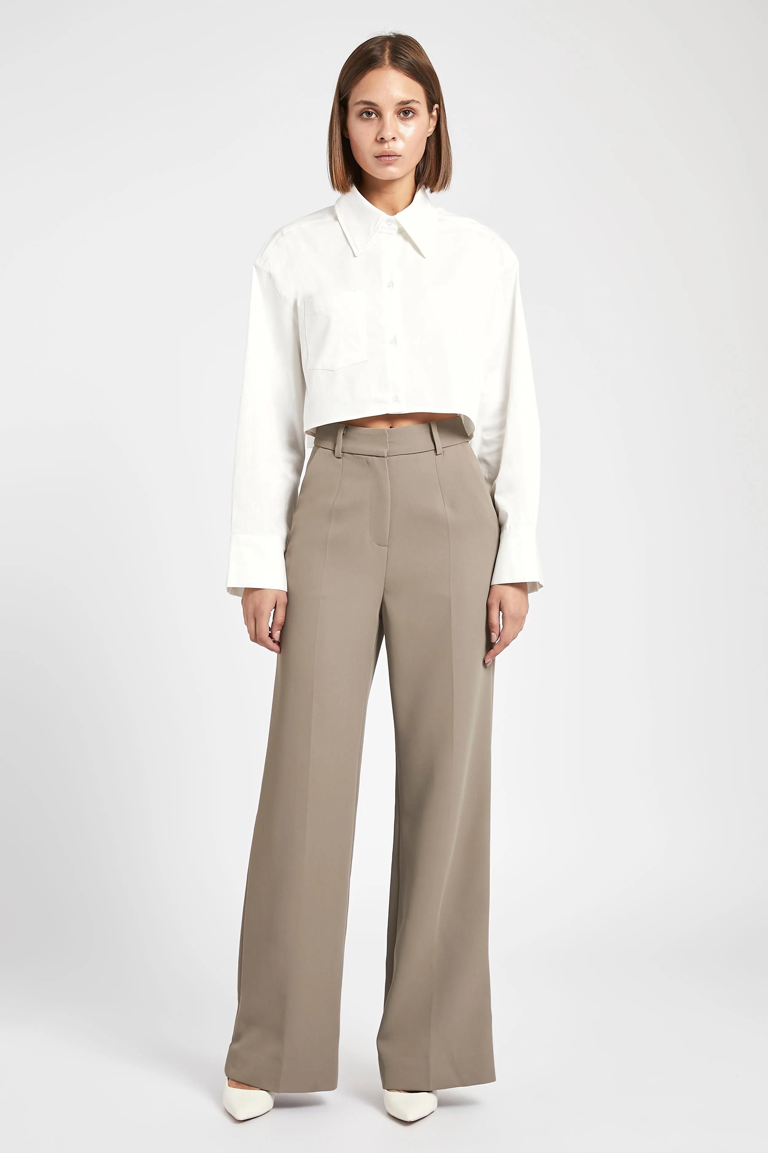 Cropped Formal Shirt - White sold by Because of Alice product image thumbnail 3