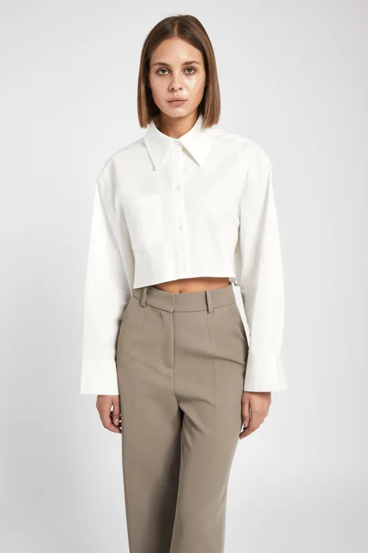 Cropped Formal Shirt - White sold by Because of Alice