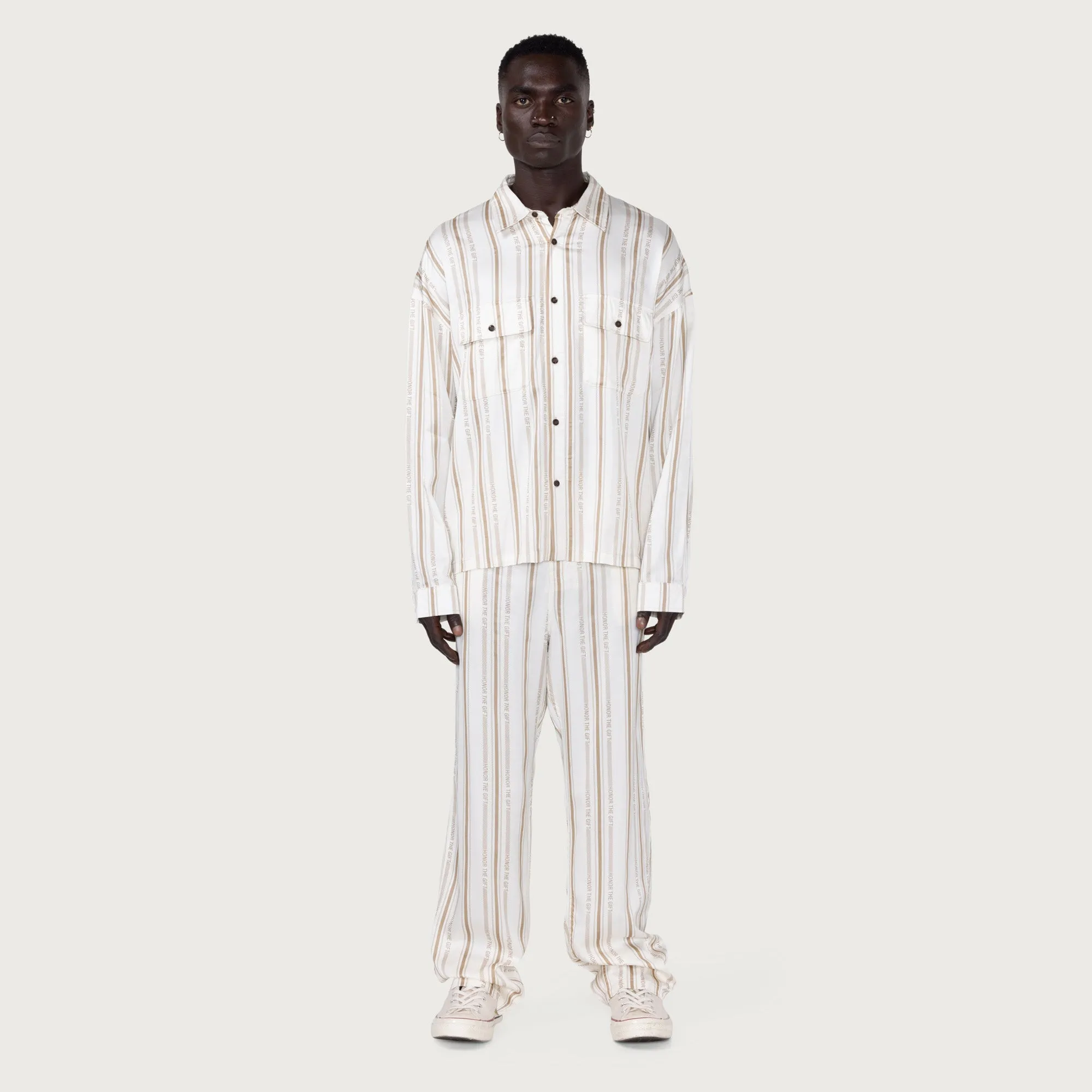 Honor Stripe Button Up - Bone sold by Honor the Gift product image thumbnail 3