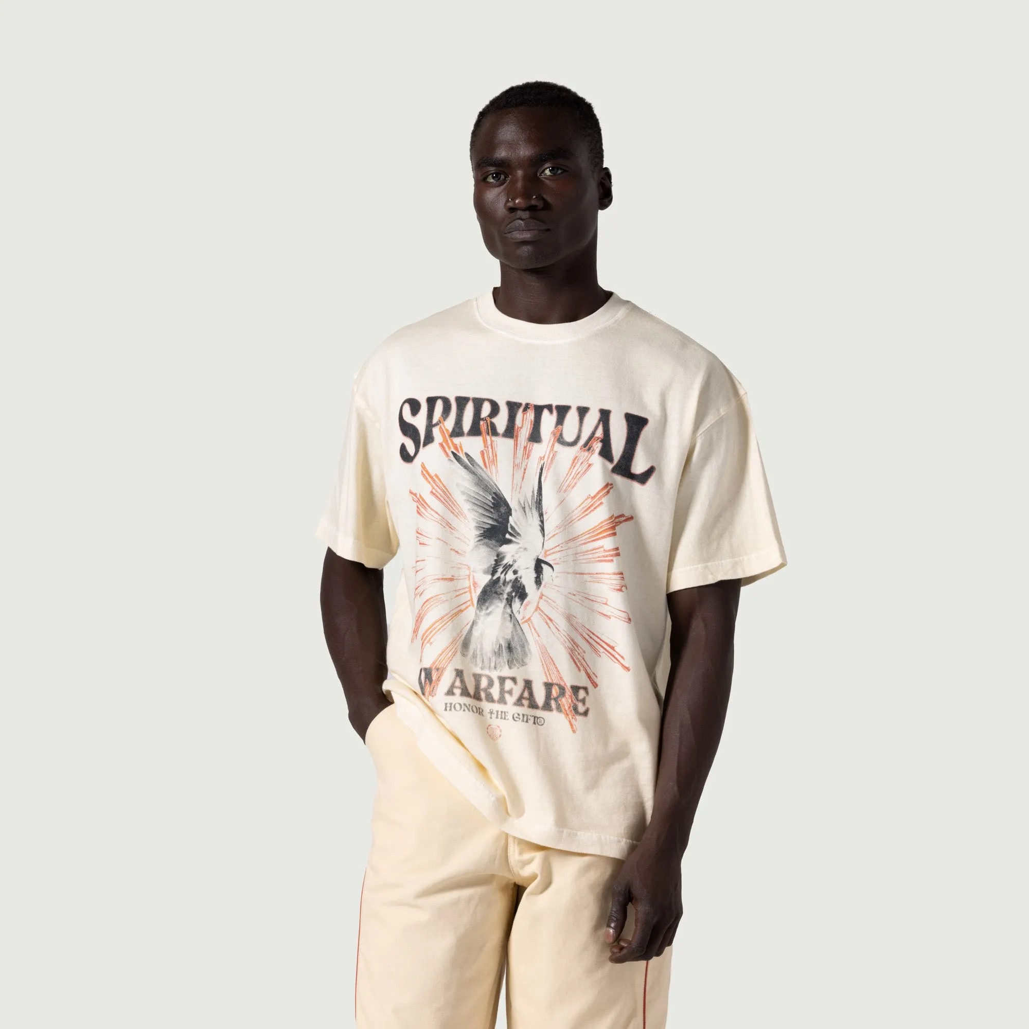 Spiritual Conflict T-Shirt - Bone sold by Honor the Gift product image thumbnail 5