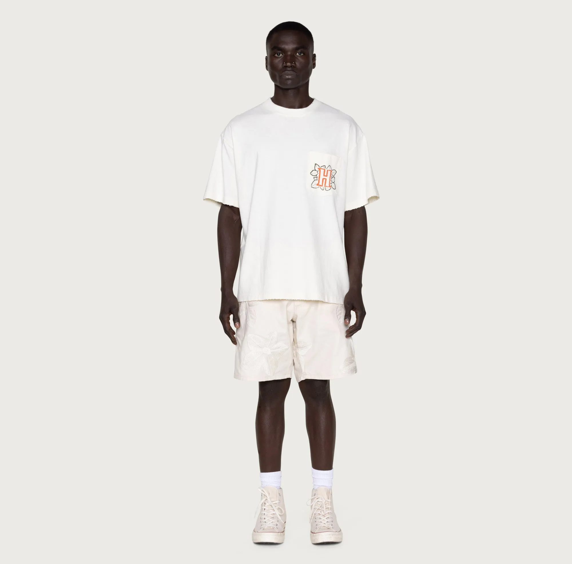 Floral Pocket T-Shirt - Bone sold by Honor the Gift product image thumbnail 3