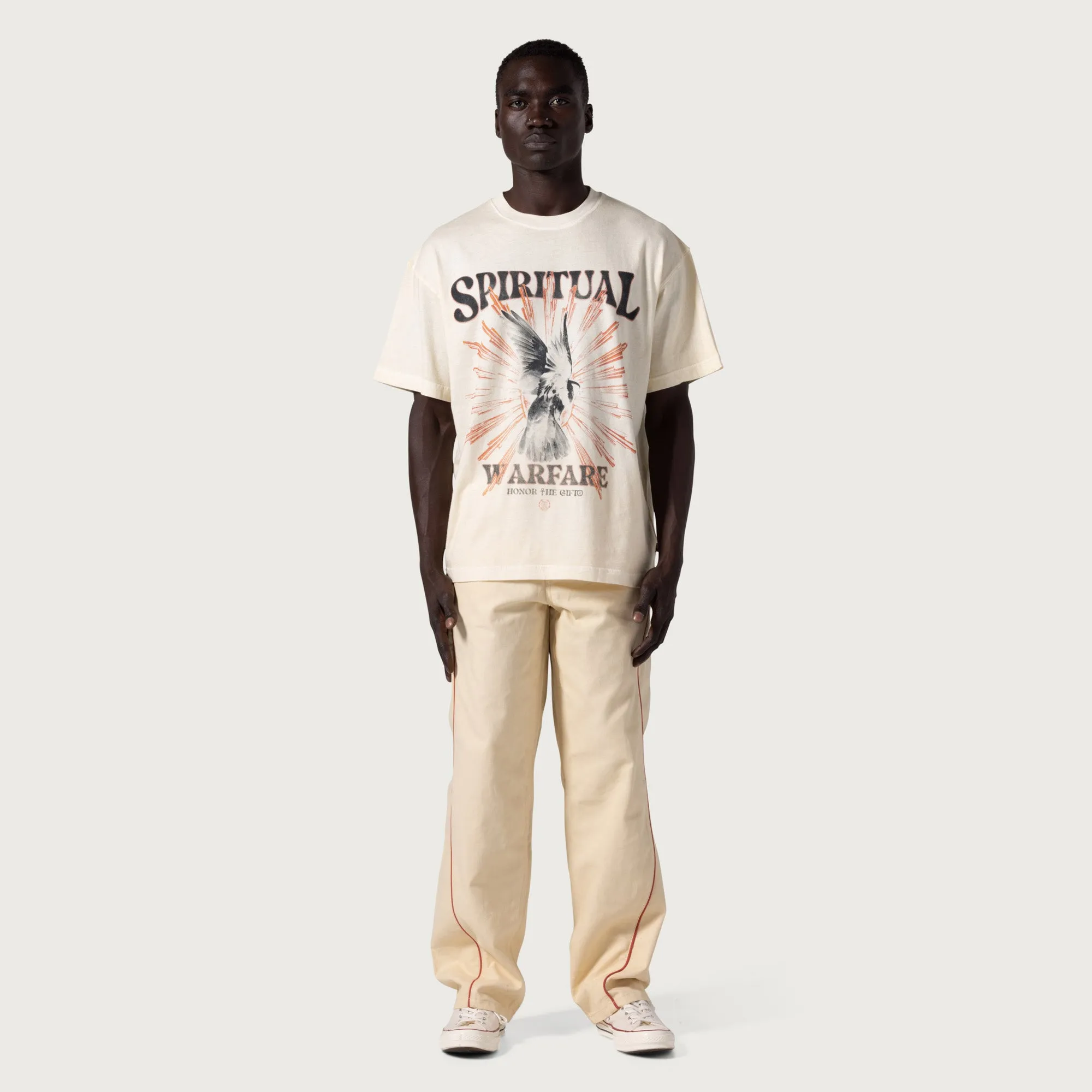 Spiritual Conflict T-Shirt - Bone sold by Honor the Gift product image thumbnail 3