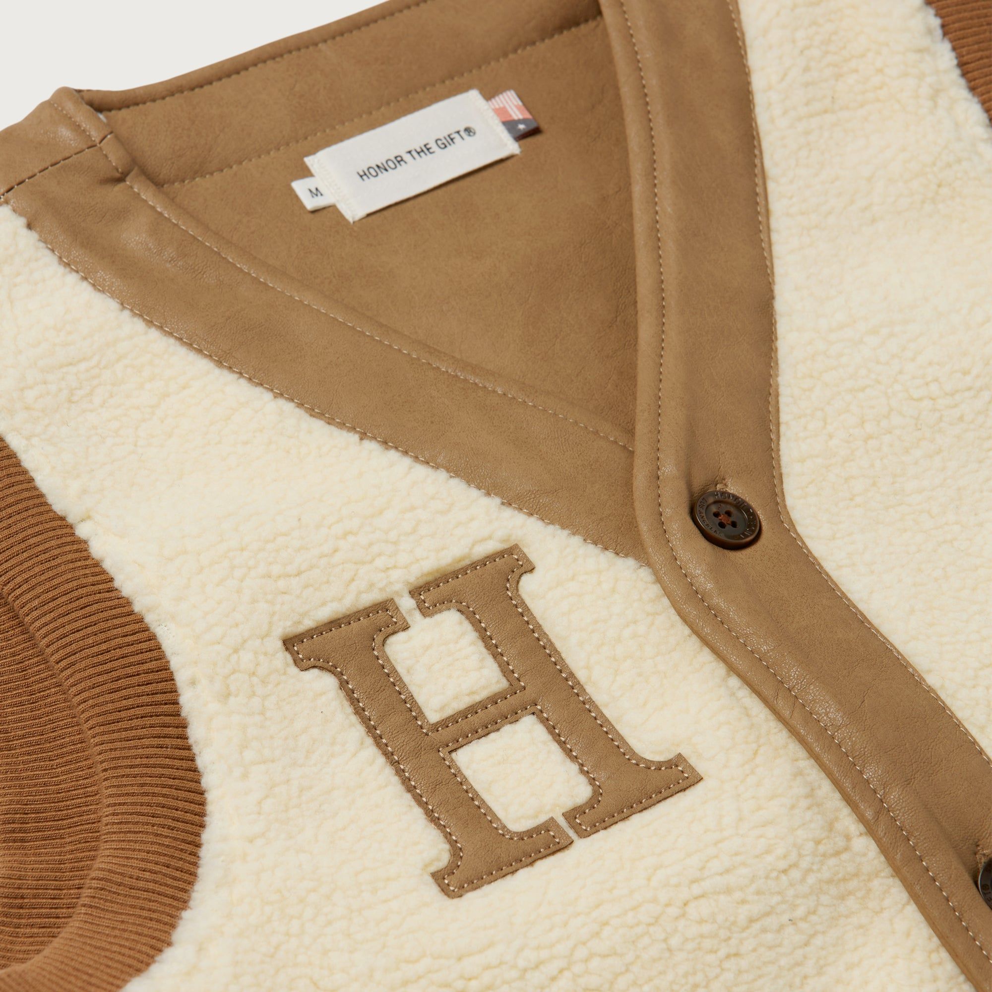 Womens Bonded Vegan Leather Vest - Sand sold by Honor the Gift product image thumbnail 3