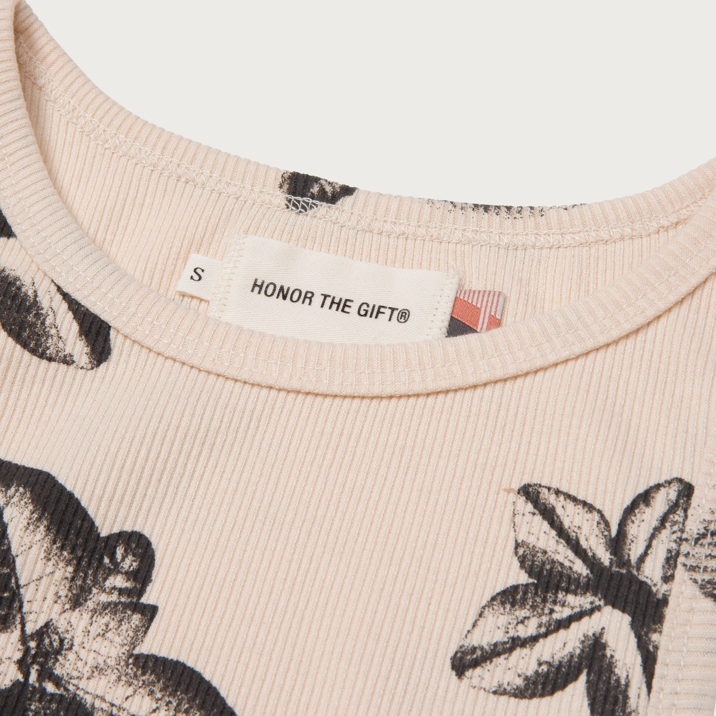 Womens Floral Ribbed Tank - Cream sold by Honor the Gift product image thumbnail 4