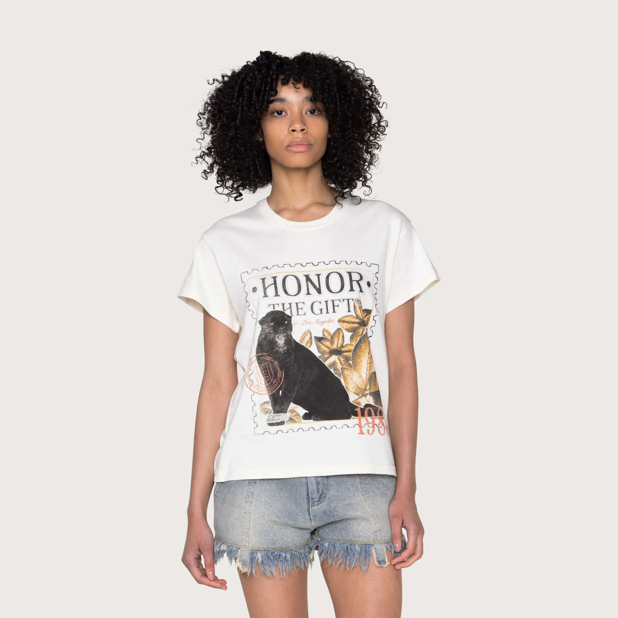 Womens 1988 Stamp T-Shirt - Bone sold by Honor the Gift product image thumbnail 5