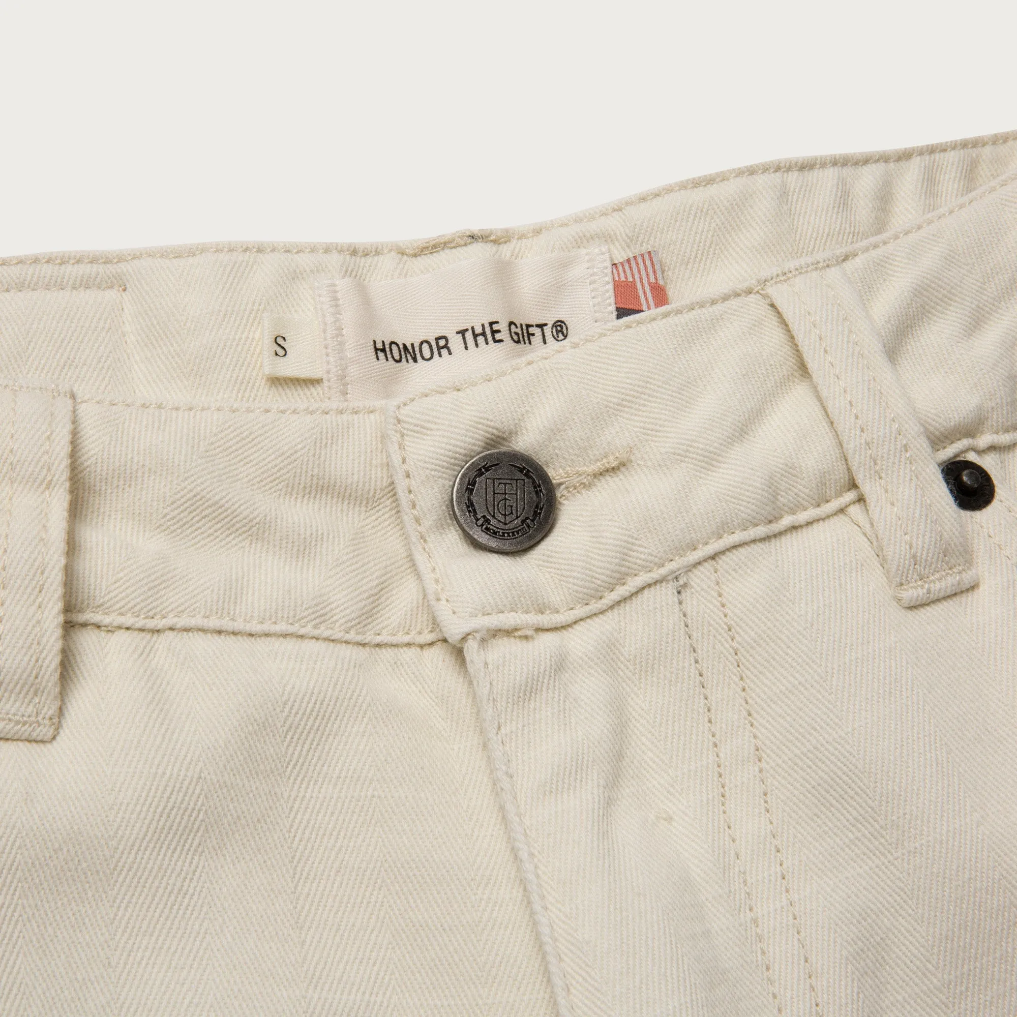 Womens Herringbone Wide Leg Pant - Bone sold by Honor the Gift product image thumbnail 4