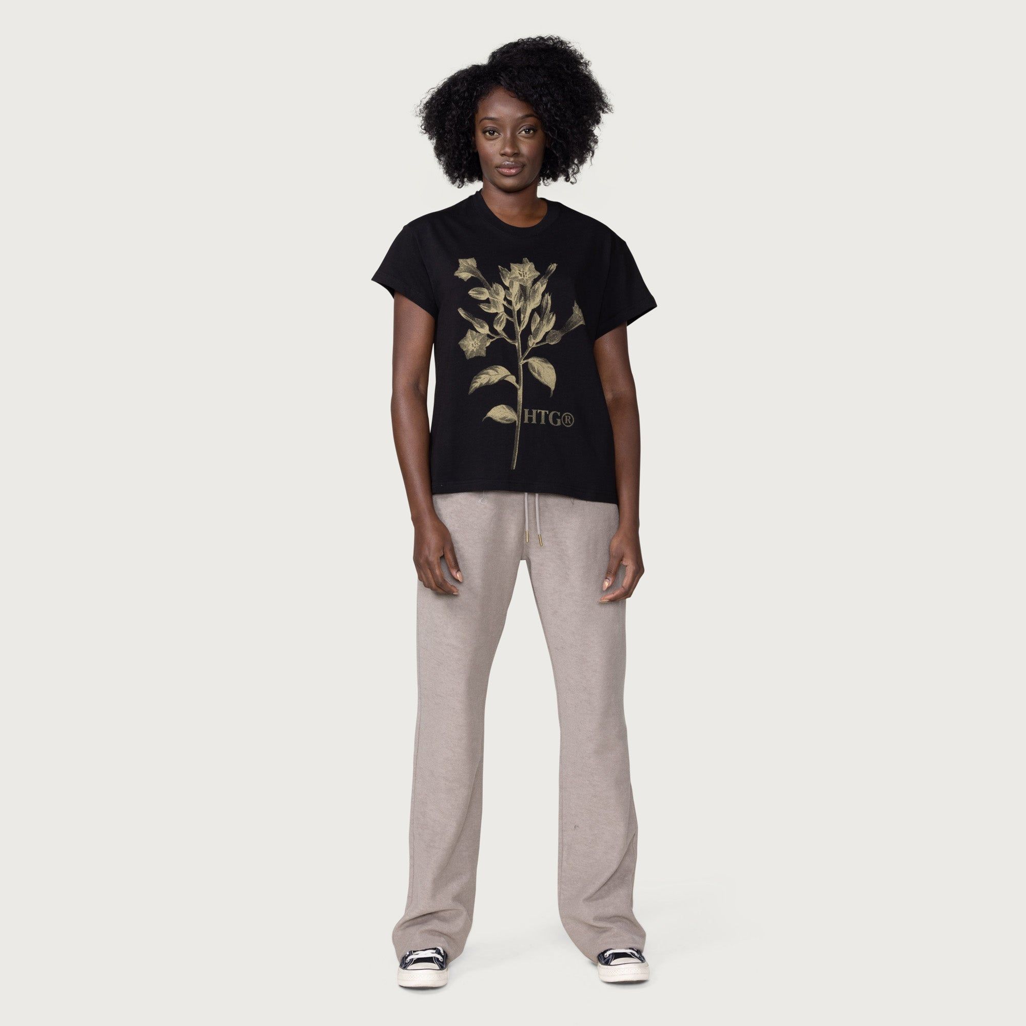 Womens Tobacco Flower T-Shirt - Black sold by Honor the Gift product image thumbnail 2