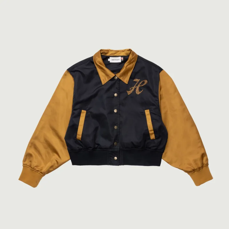 Womens Stadium Jacket - Black made by Honor the Gift