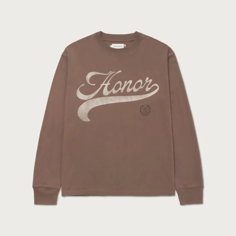 Holiday Script L/S T-Shirt - Grey sold by Honor the Gift