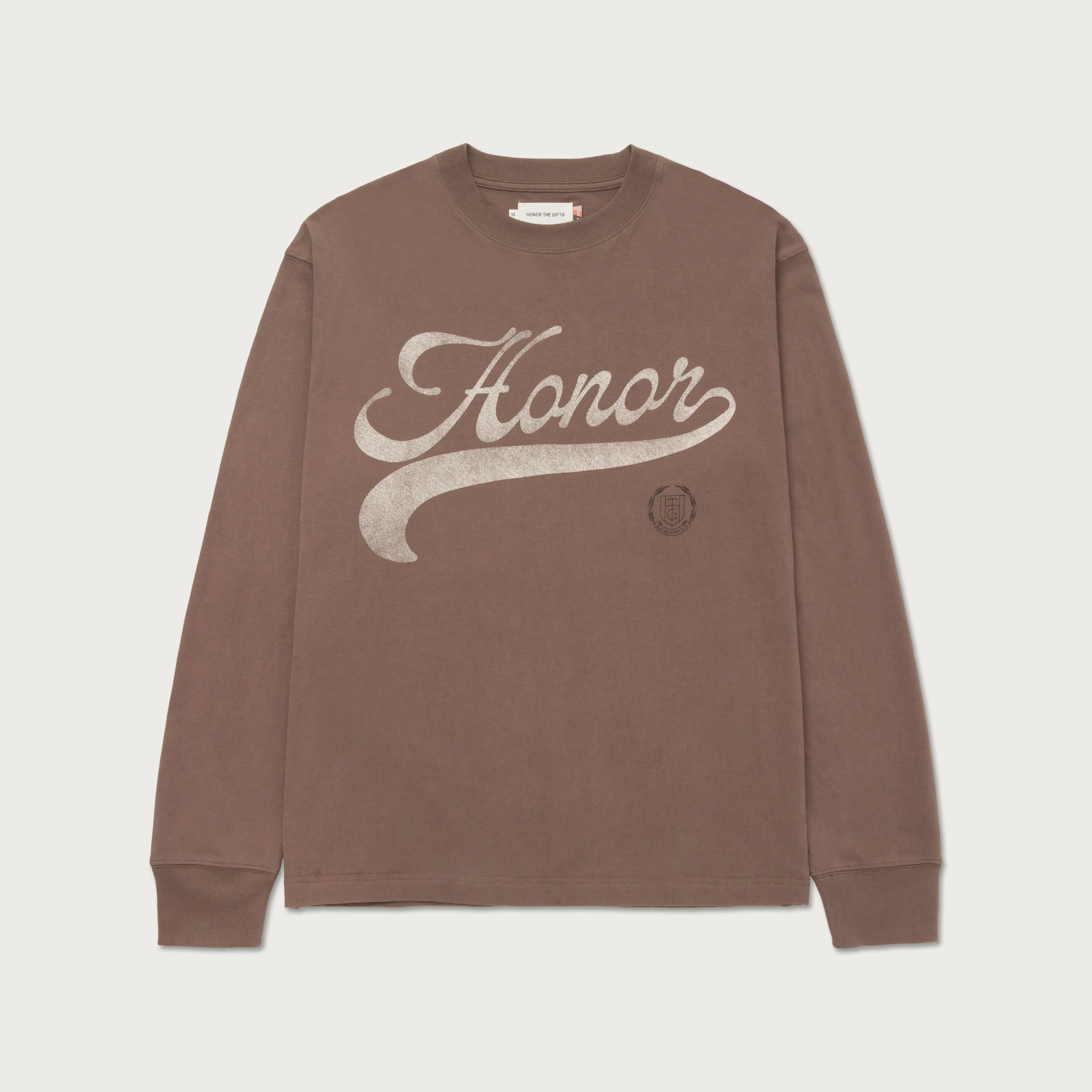 Holiday Script L/S T-Shirt - Grey sold by Honor the Gift