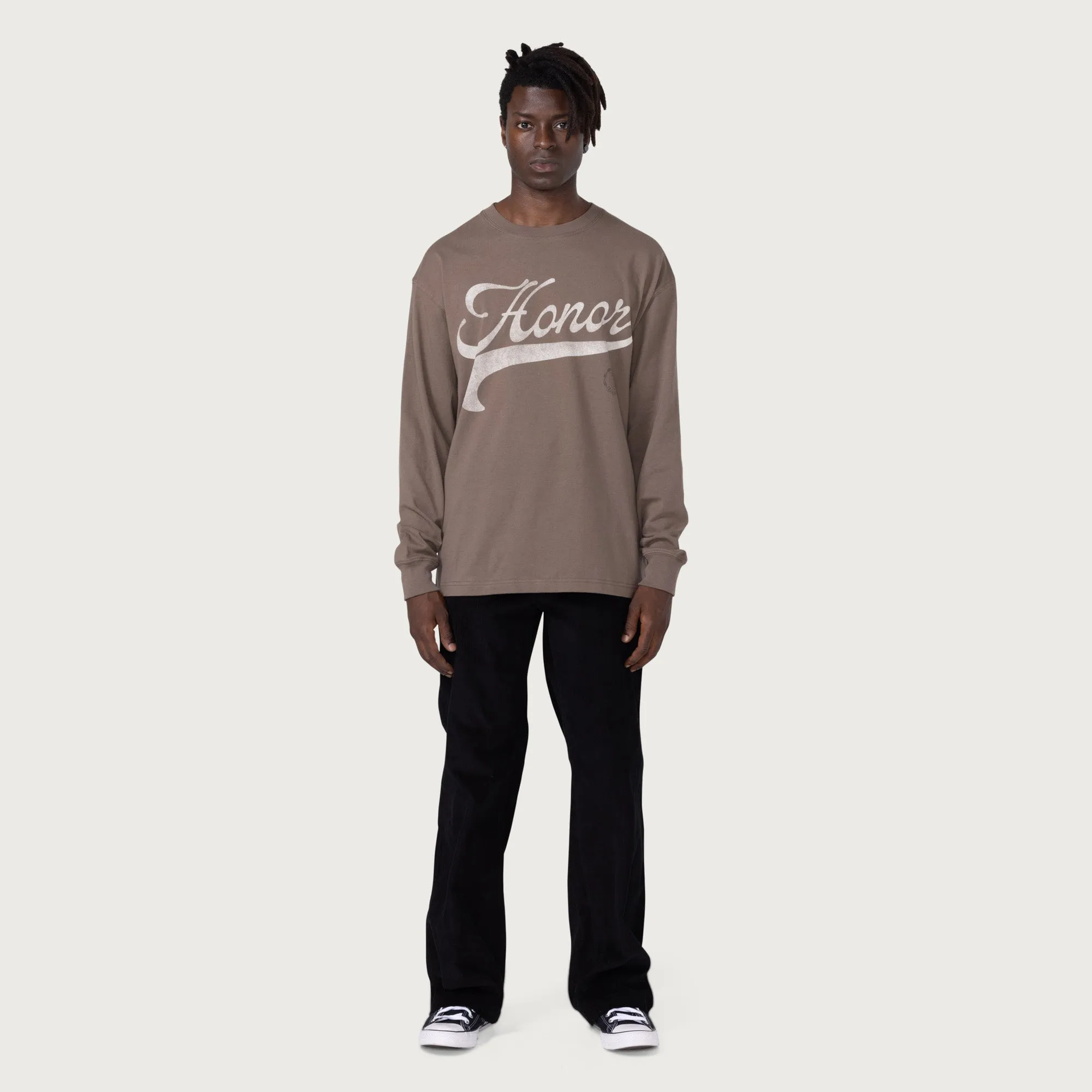Holiday Script L/S T-Shirt - Grey sold by Honor the Gift product image thumbnail 3
