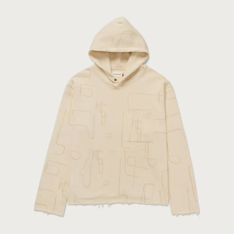 Novelty Printed Terry Hoodie - Bone sold by Honor the Gift