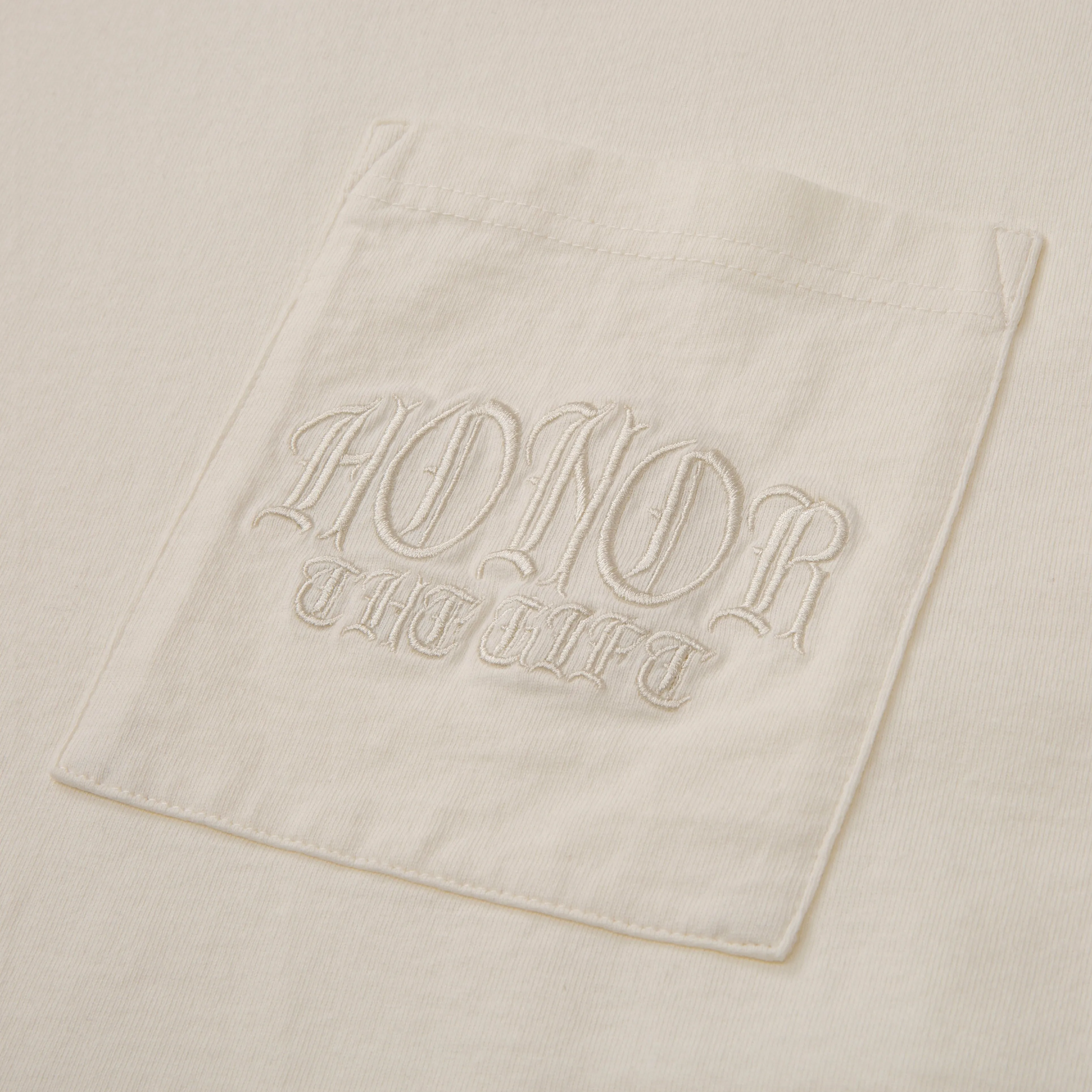 Embroidered Pocket T-Shirt - Bone sold by Honor the Gift product image thumbnail 4