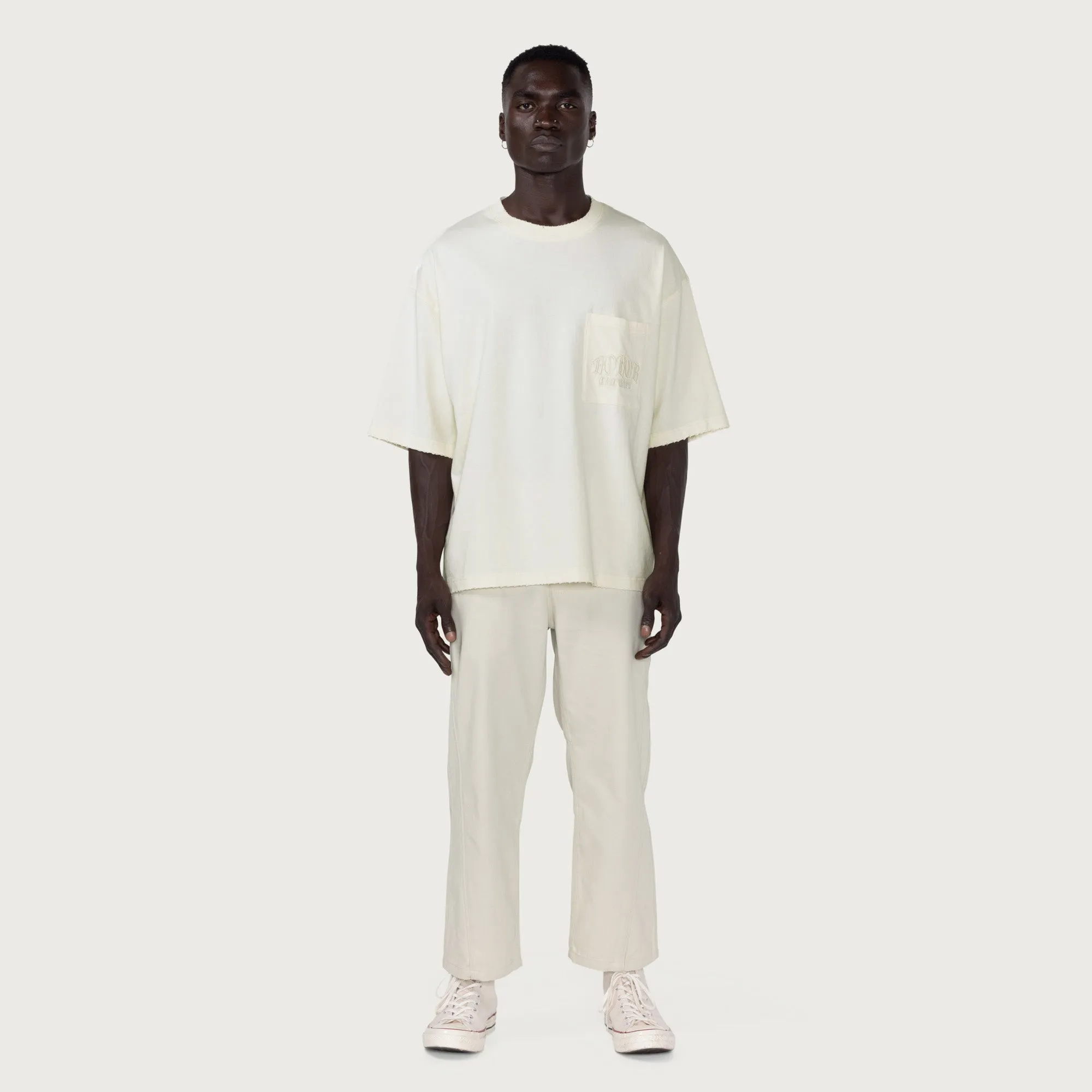 Embroidered Pocket T-Shirt - Bone sold by Honor the Gift product image thumbnail 3