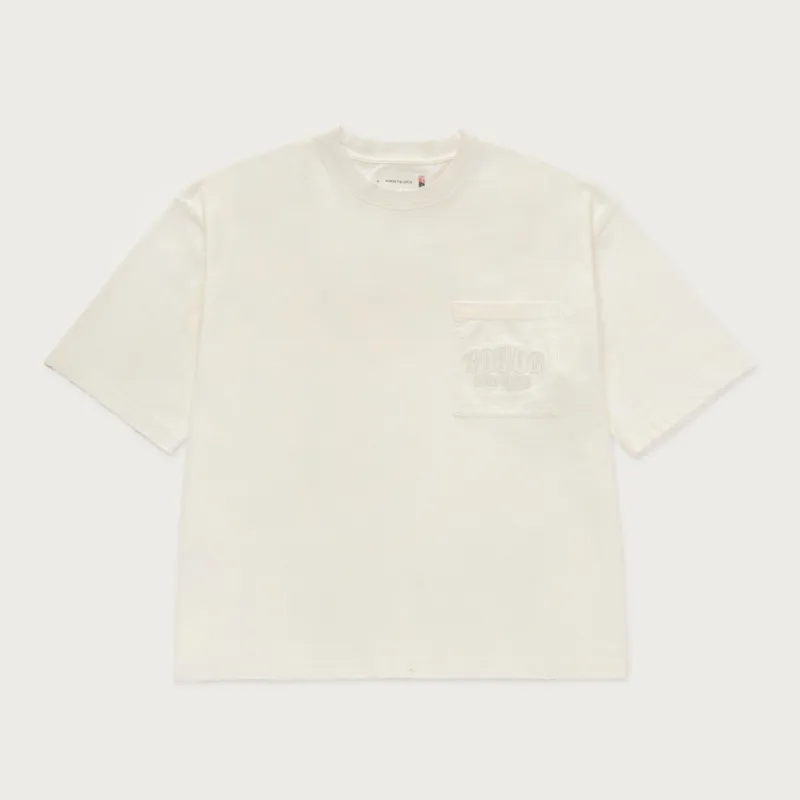 Embroidered Pocket T-Shirt - Bone sold by Honor the Gift