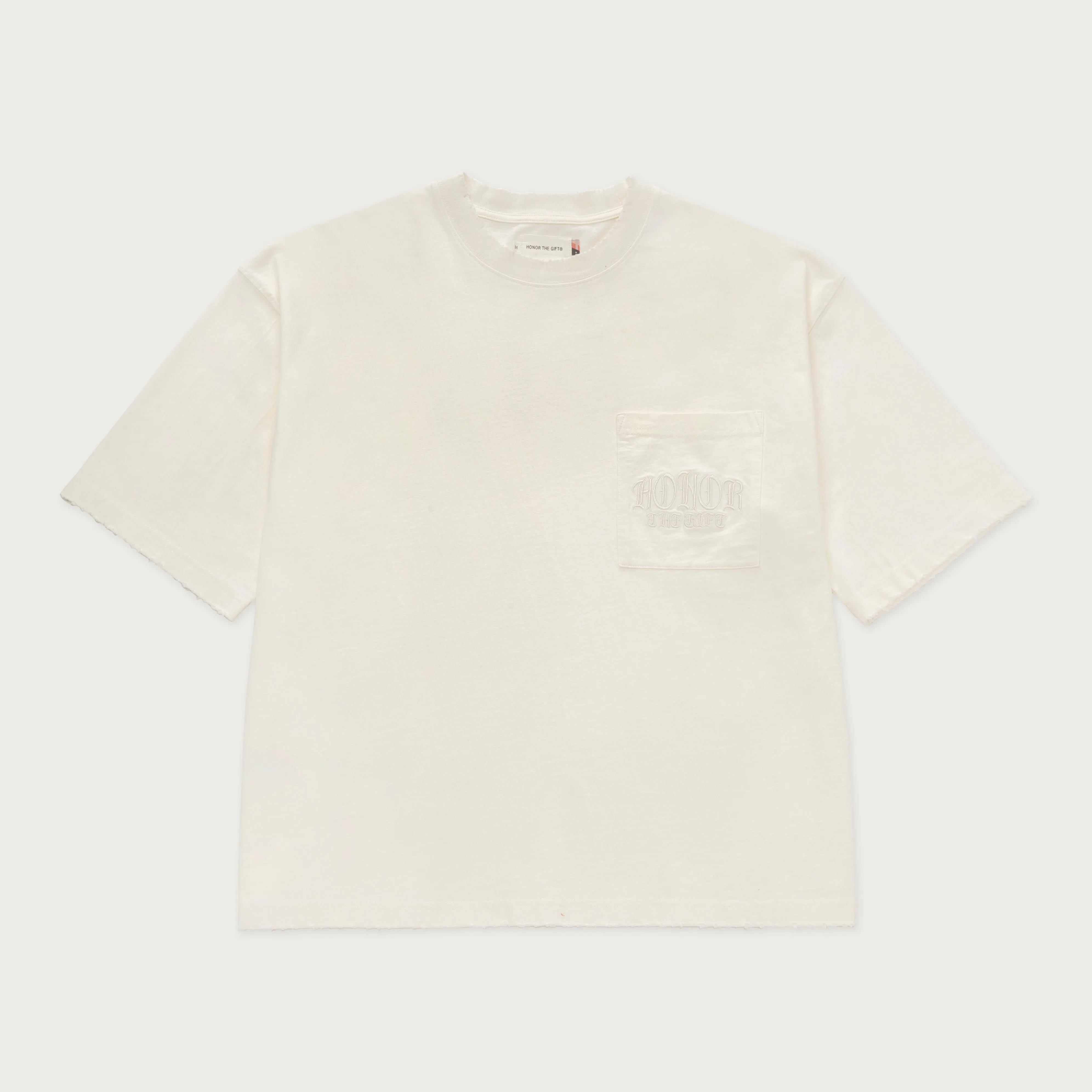 Embroidered Pocket T-Shirt - Bone sold by Honor the Gift