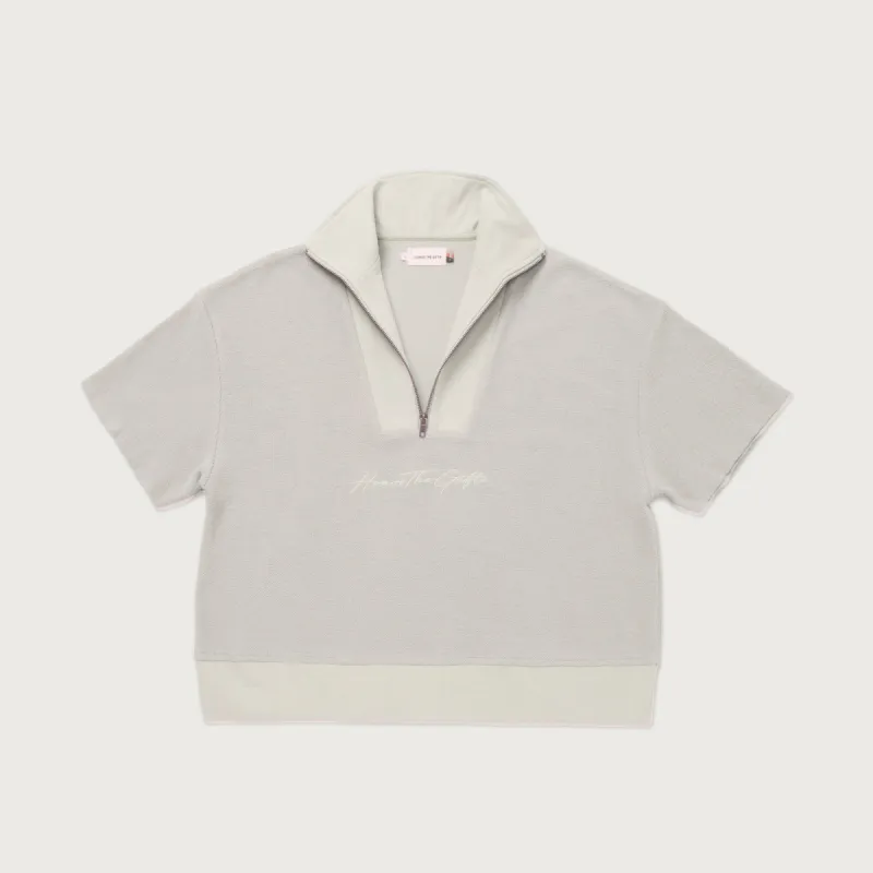 Womens French Terry 1/2 Zip - Bone sold by Honor the Gift