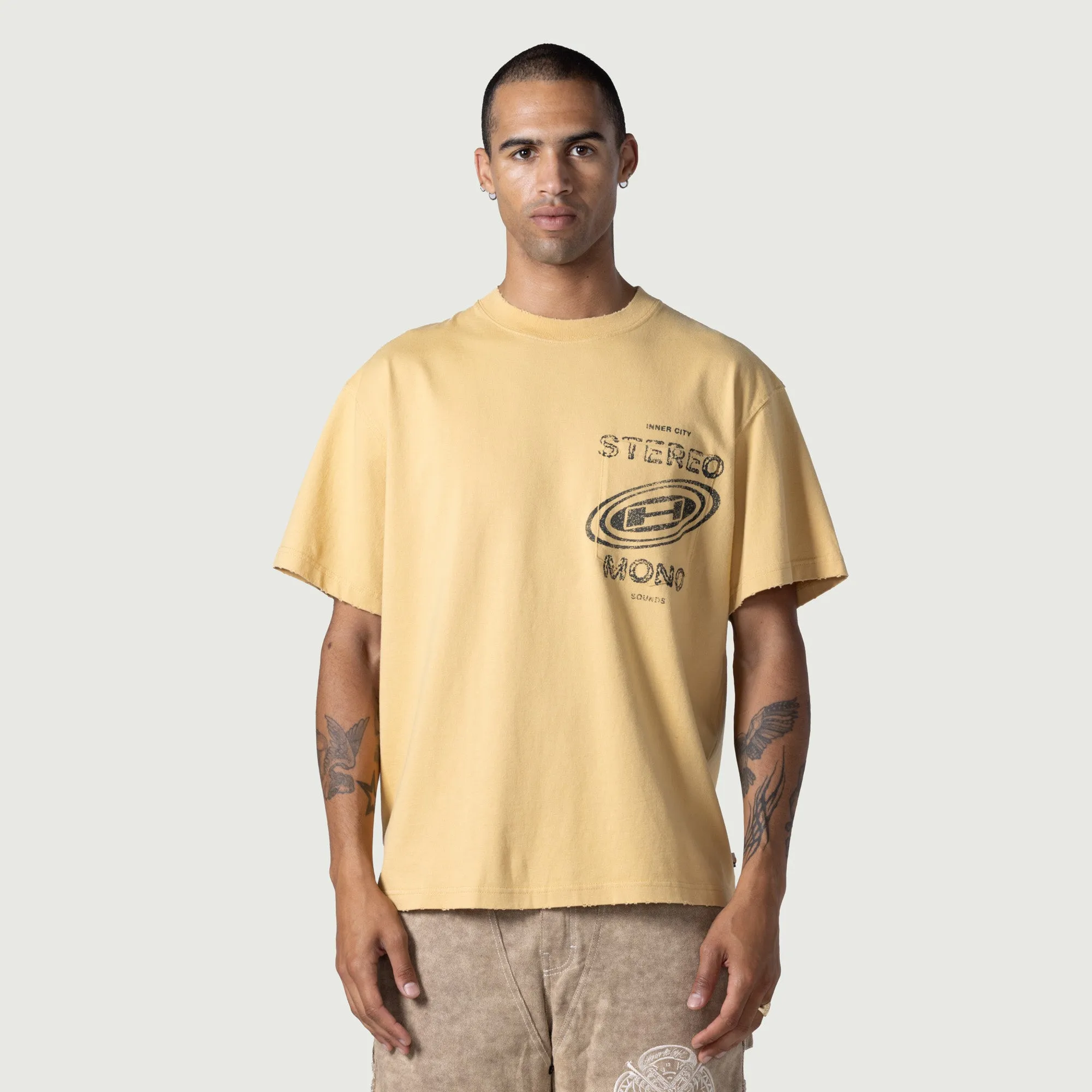 Stereo Mono Tee - Yellow sold by Honor the Gift product image thumbnail 5