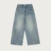 Wide Leg Stamped Denim Pant - Lt. Indigo sold by Honor the Gift